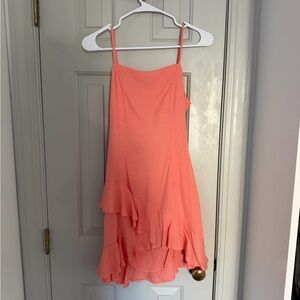 Francesca's Collections Coral Ruffle Dress